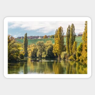 River Rhine at Monastery Rheinau - Switzerland Sticker